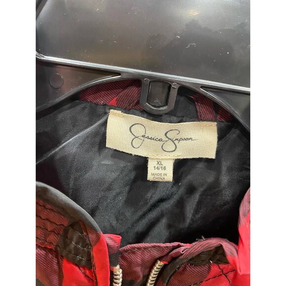 Jessica Simpson Big Girls Size 14/16 Sleeveless Quilted Buffalo Plaid Vest - Picture 2 of 5